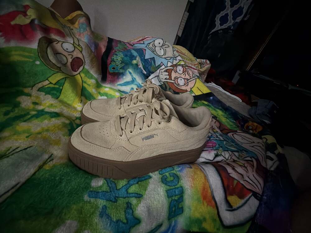 Puma Karmen II Idol Suede Women's Sneakers Tan Beige Platform